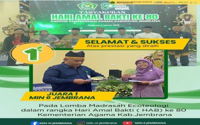 MIN 6 Jembrana Juara 1 Kantor Ideal Berbasis Eco-teologi
